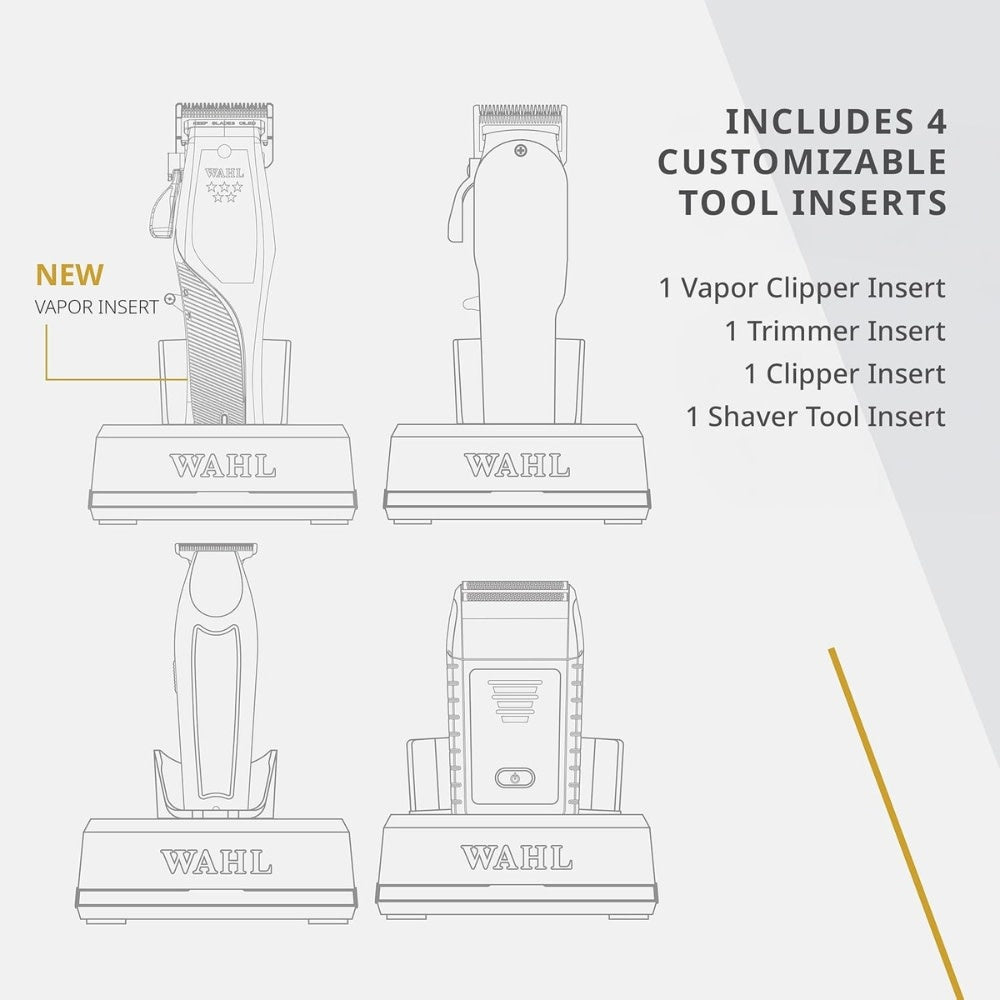 WAHL Professional - Base de recharge simple avec adapteur pour tondeuse, finition et rasoir #53254