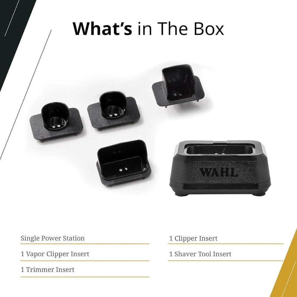 WAHL Professional - Base de recharge simple avec adapteur pour tondeuse, finition et rasoir #53254