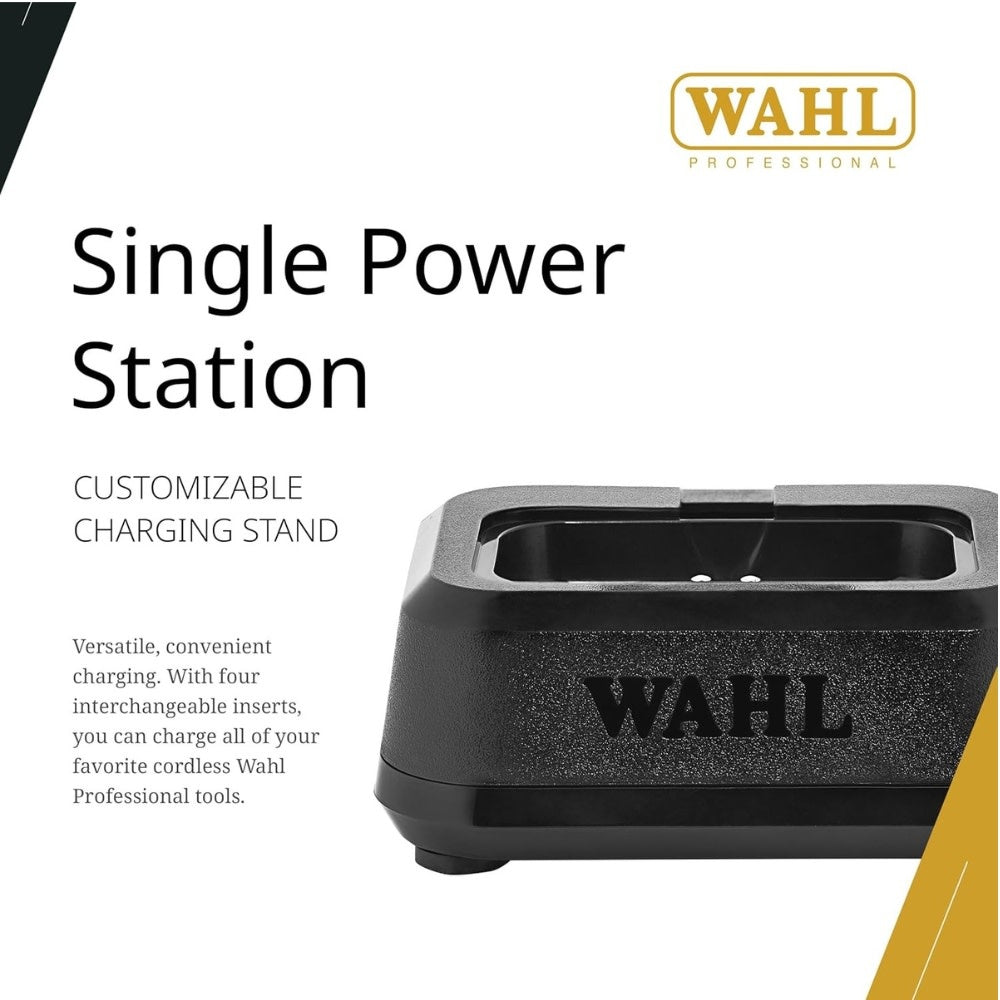 WAHL Professional - Base de recharge simple avec adapteur pour tondeuse, finition et rasoir #53254