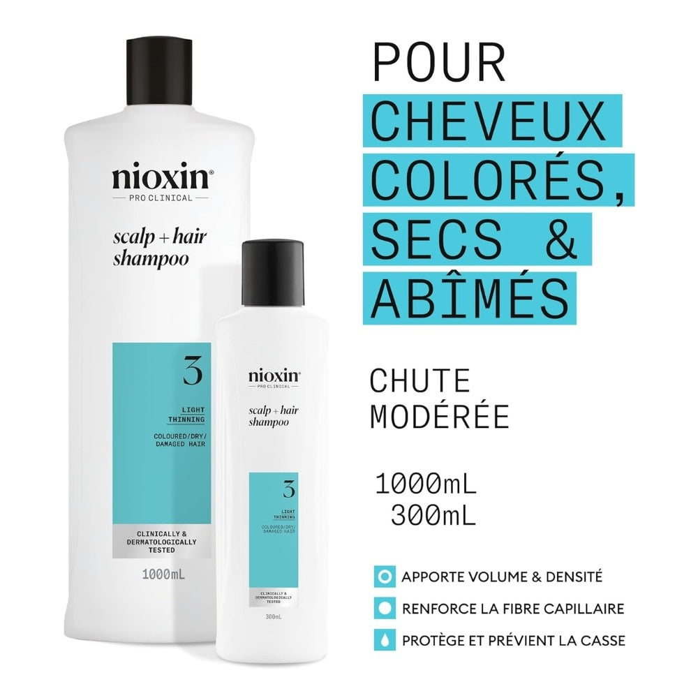 Shampoing cheveux + cuir chevelu Système 3 - Pour cheveux colorés avec chute modérée