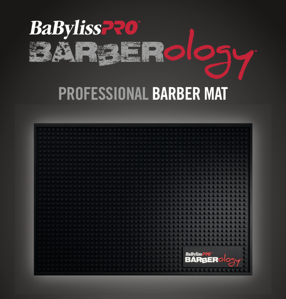Tapis de poste de travail professionnel BARBERology "BWSM1R" (45.7cm/18" x 30.4cm/12") Noir