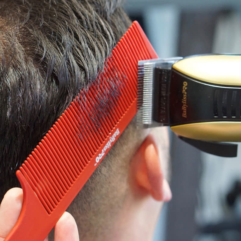 Peigne à tondeuse Barberology "Clipper Comb" (22,8cm/9") - Rouge