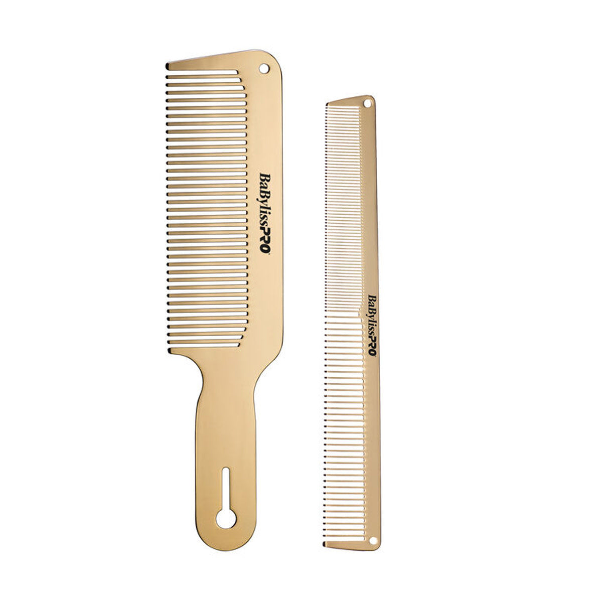 Barberology Clipper and Cutting GoldFX Metal Comb Set (19,05cm/7,5" et 22,8cm/9")  - Gold