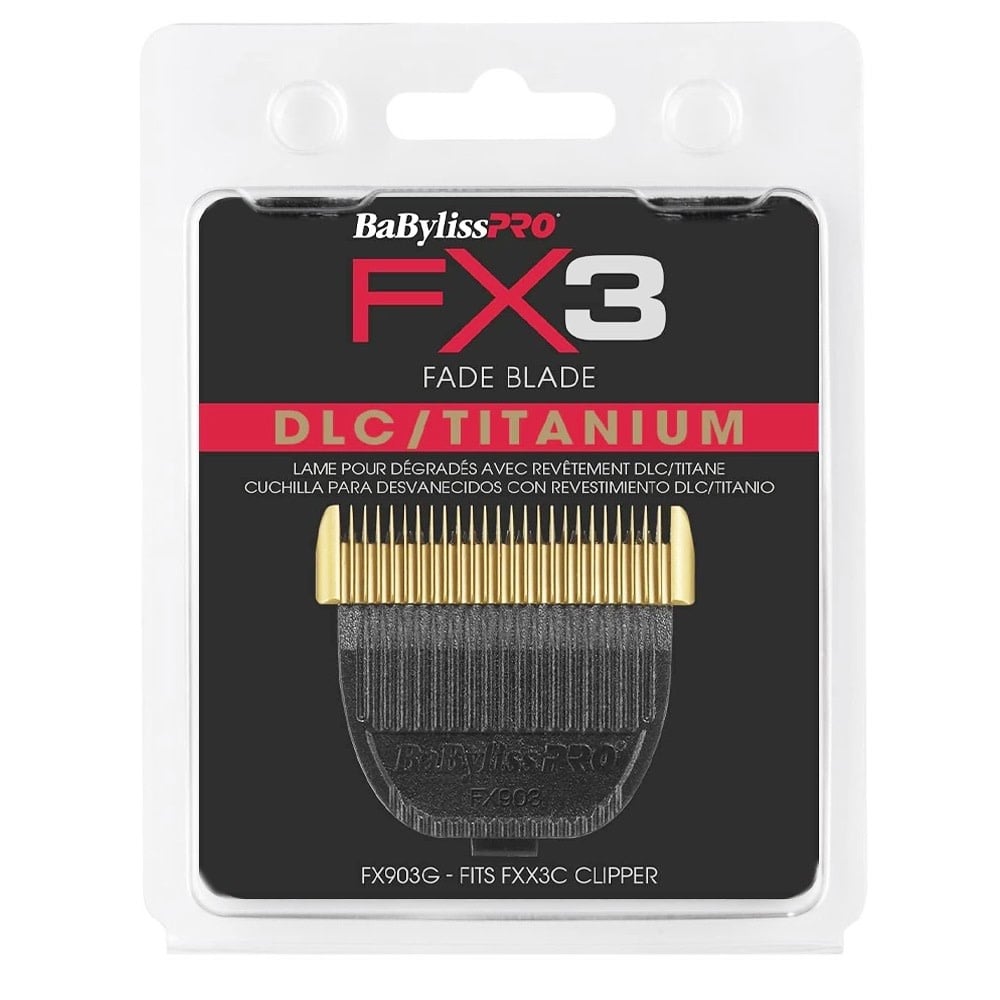 Lame de rechange pour tondeuse FX3 Lame pour dégradés ultra-mince DLC/Titane "FX903G" - Or