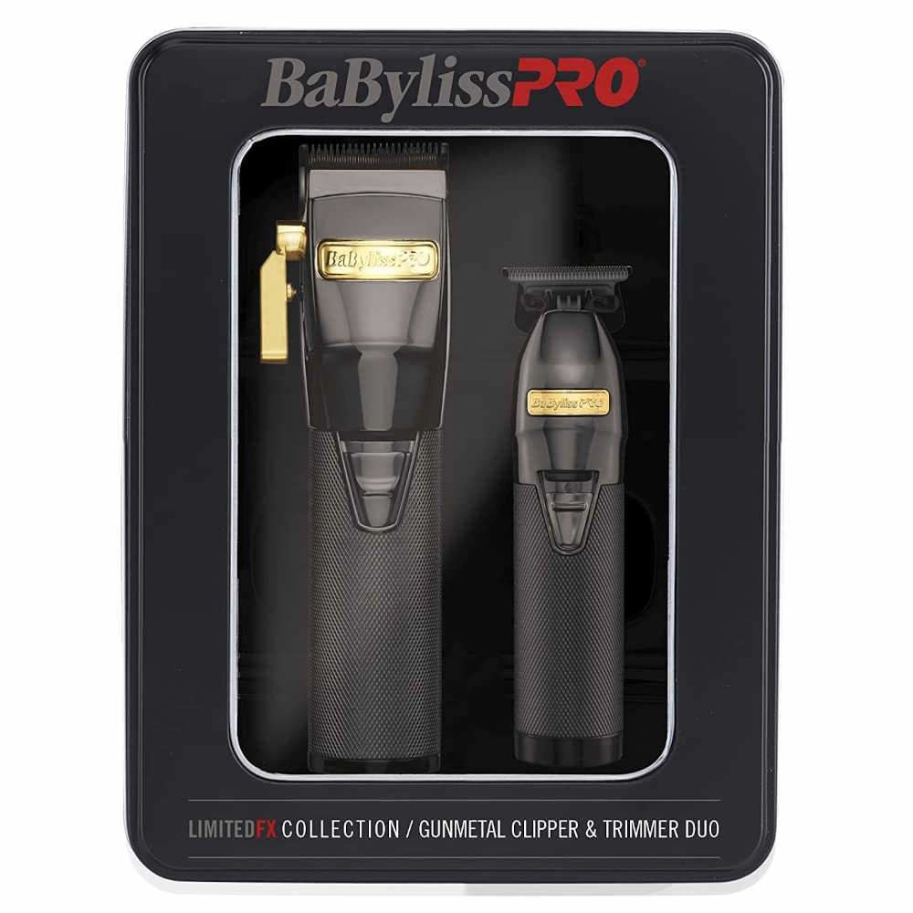 BaByliss PRO - Duo "LimitedFX Collection" tondeuse de finition FX787GMG et tondeuse FX870GMG - Gris acier