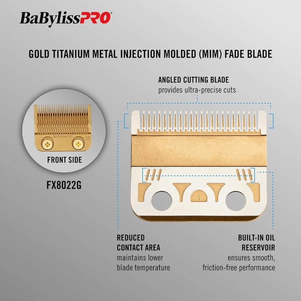 Lame de rechange pour tondeuse FX829 Lame de précision moulée par injection de métal et titanium FX8022G - Or