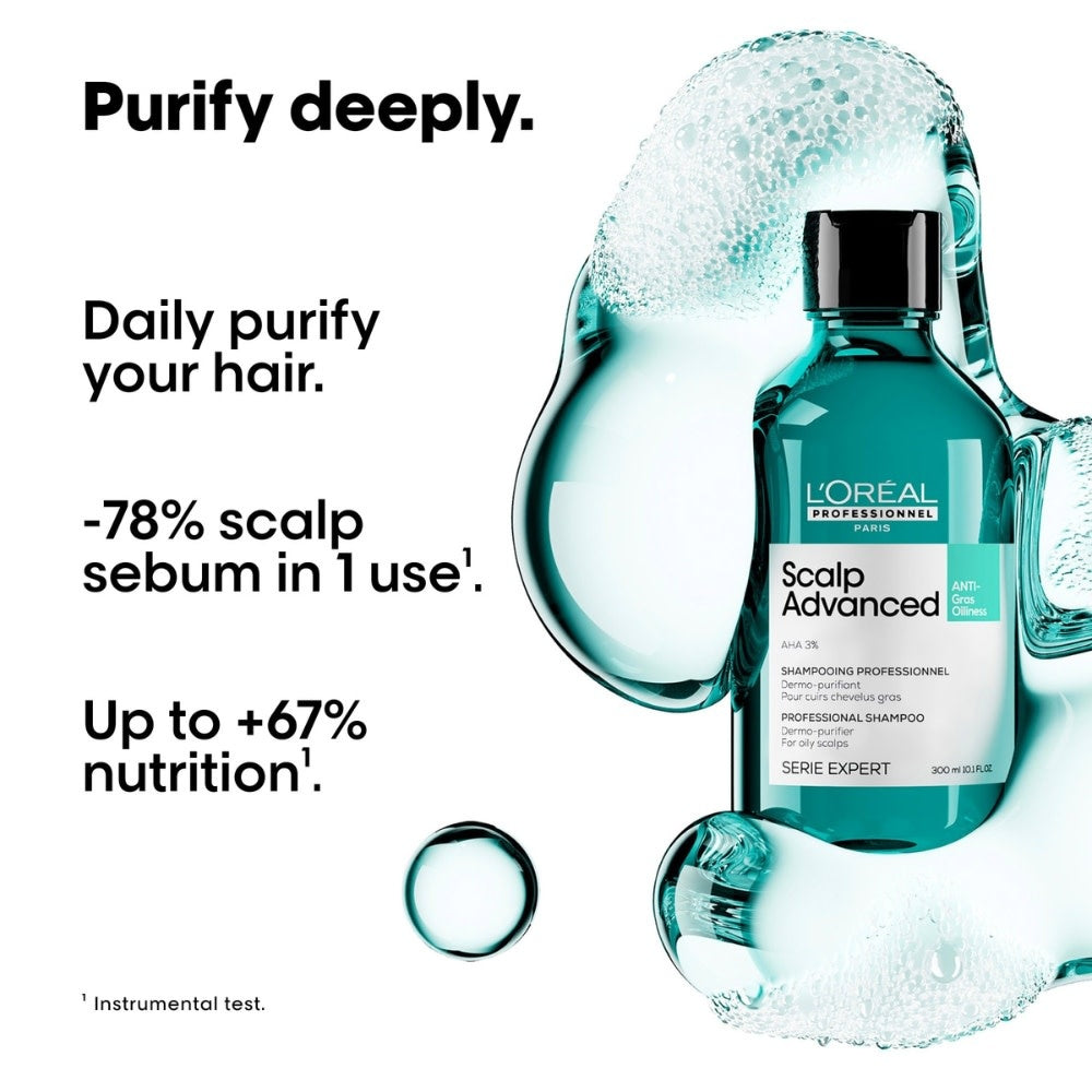 Shampoing dermo-purifiant anti-gras "Serie Expert Scalp Advanced Anti-Oilness" - Pour cuir chevelu gras