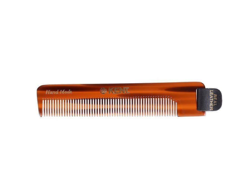 KENT. - Peigne de poche avec étui de cuir - Pour cheveux fins (112mm/4.4") - Nu 22 Case