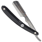 SRB Straight blade barber razor with clip system - Black resin