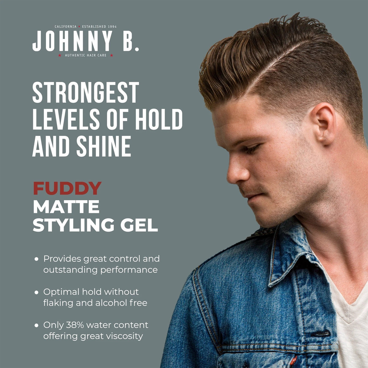 Gel coiffant mat "Fuddy" - Tenue forte, finition mate (100ml/3.3oz)