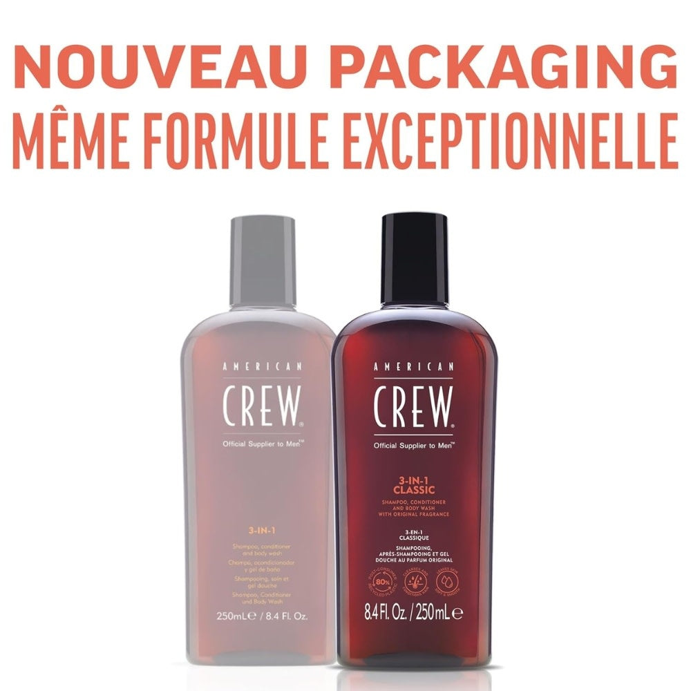 Shampoing, revitalisant et gel pour le corps 3 en 1
