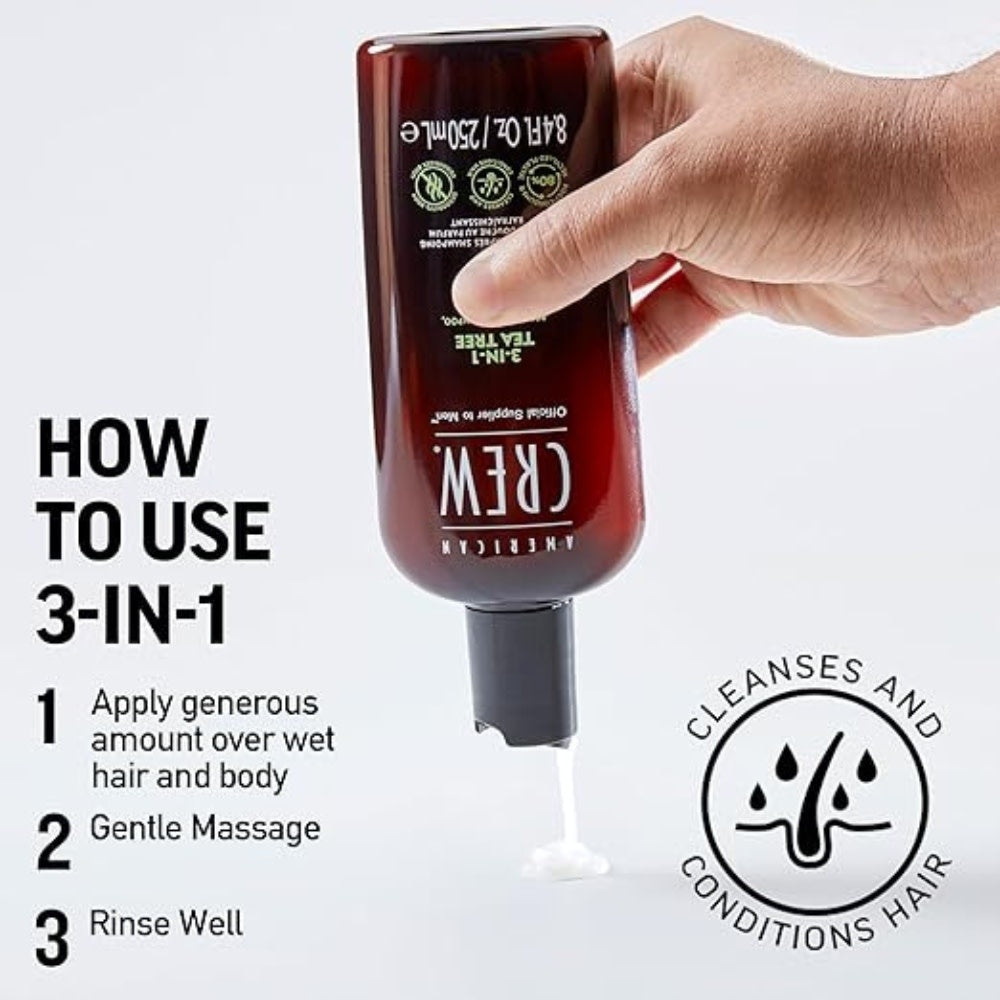 3 in 1 Tea Tree Shampoo, Conditioner & Body Wash