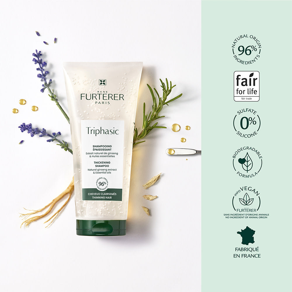 Shampoing épaississant "Triphasic" freine la perte de densité - Favorise la croissance des cheveux