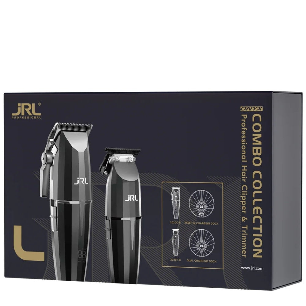 JRL Professional - Duo tondeuse et tondeuse de finition sans fil avec pile lithium-ion "ONYX Collection" - Noir
