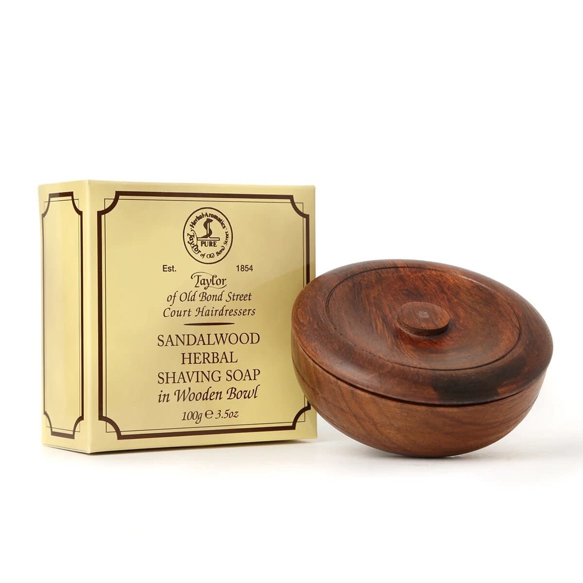 Sandalwood - Herbal Shaving Soap in wooden bowl (100g/3.5oz)