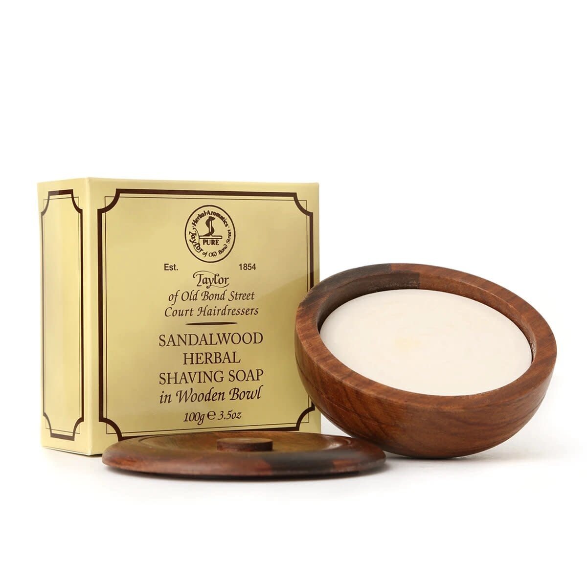 Sandalwood - Herbal Shaving Soap in wooden bowl (100g/3.5oz)