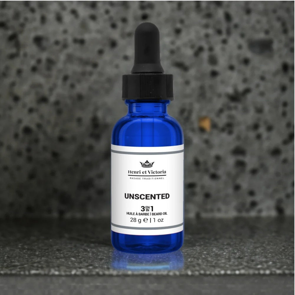 Huile à barbe 3 en 1 "Unscented" (28g/1.0oz)