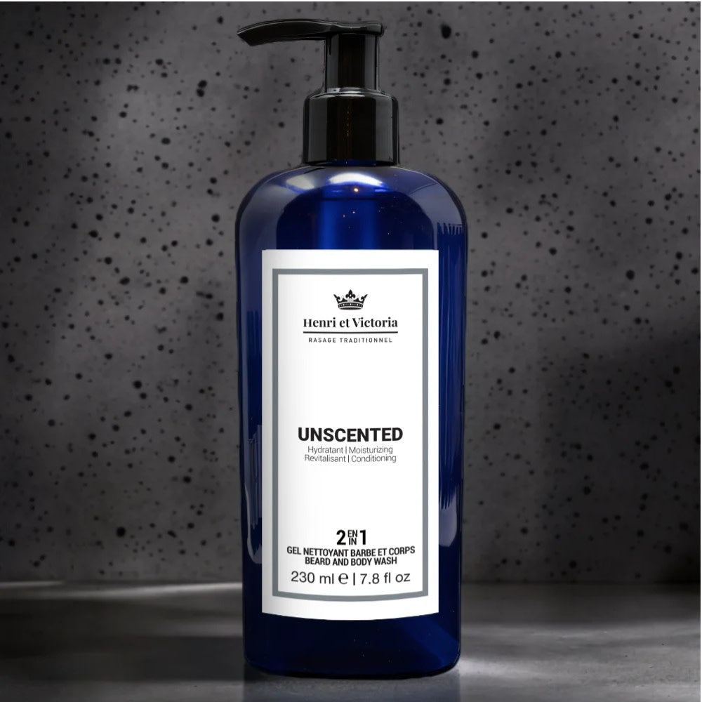 Gel nettoyant 2 en 1 barbe et corps "Unscented" (230ml/7.8oz)
