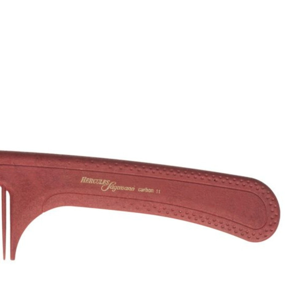 Peigne à manche antistatique avec dents larges Carbon 11 (225mm/8.85") - Rouge