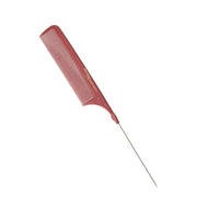 Peigne à queue métallique antistatique Carbon 18 (223mm/8.75") - Rouge