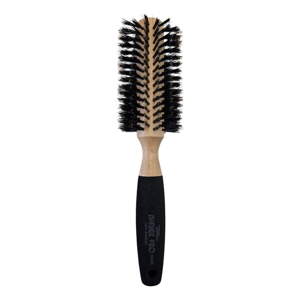 Brosse ronde en poil de sanglier "Nature Pro" recouvert d'éponge