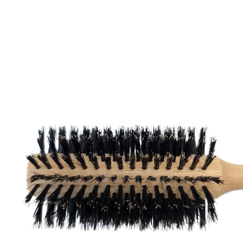 Brosse ronde en poil de sanglier "Nature Pro" recouvert d'éponge