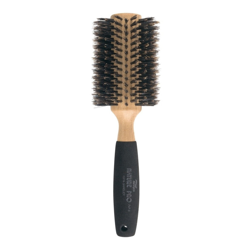 Brosse ronde en poil de sanglier "Nature Pro" recouvert d'éponge