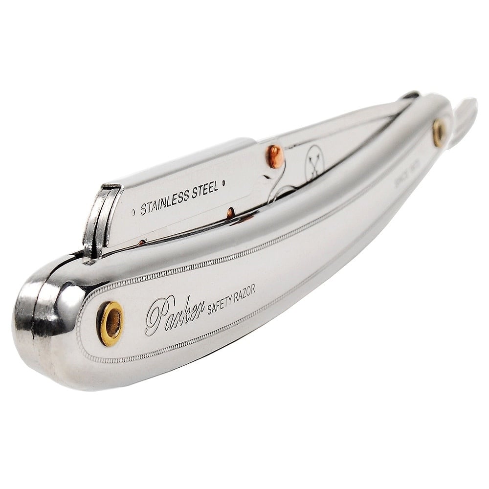 SR1 Straight blade barber razor with clip system - Stainless Steel