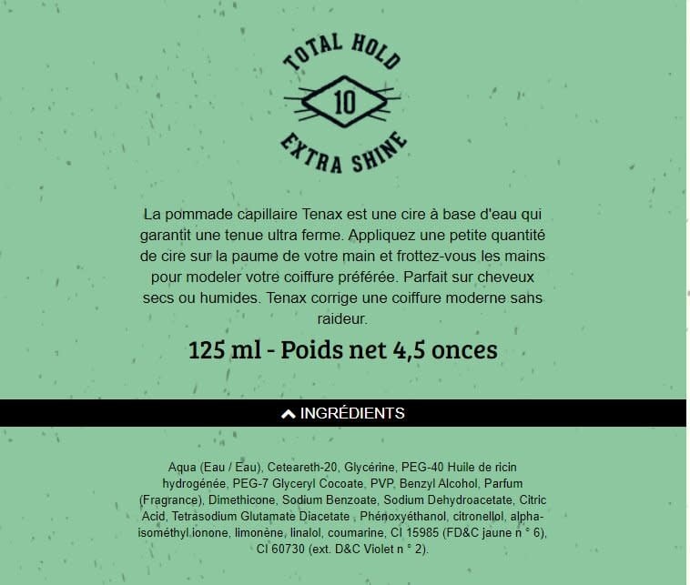 Water Based Wax pomade - Extra Strong Hold High Shine
