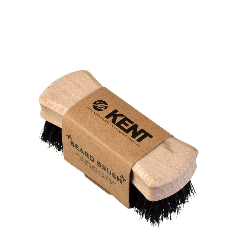 KENT. - Brosse à barbe noeud papillion - Fabriqué en bois d'hêtre et poils en crin de cheval (84mm/3.31") - BRD6