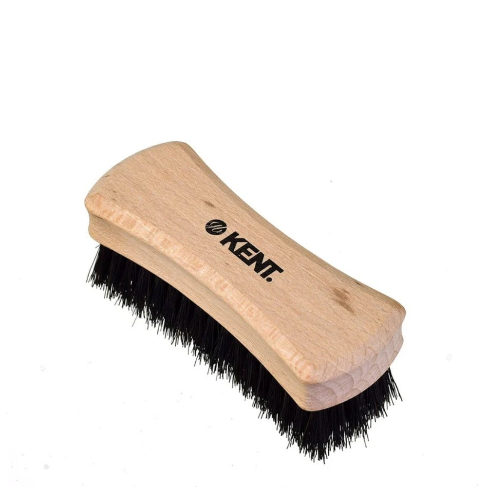 KENT. - Brosse à barbe noeud papillion - Fabriqué en bois d'hêtre et poils en crin de cheval (84mm/3.31") - BRD6