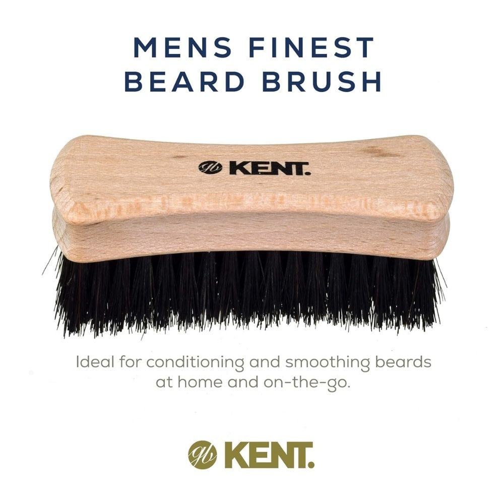 KENT. - Brosse à barbe noeud papillion - Fabriqué en bois d'hêtre et poils en crin de cheval (84mm/3.31") - BRD6