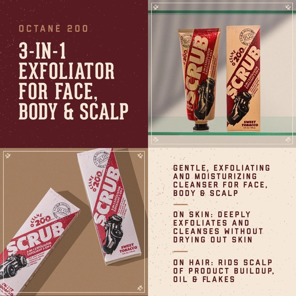 Octane 200 Sweet Tobacco 3 in 1 Face, Body & Scalp Scrub (178ml/6.0oz)