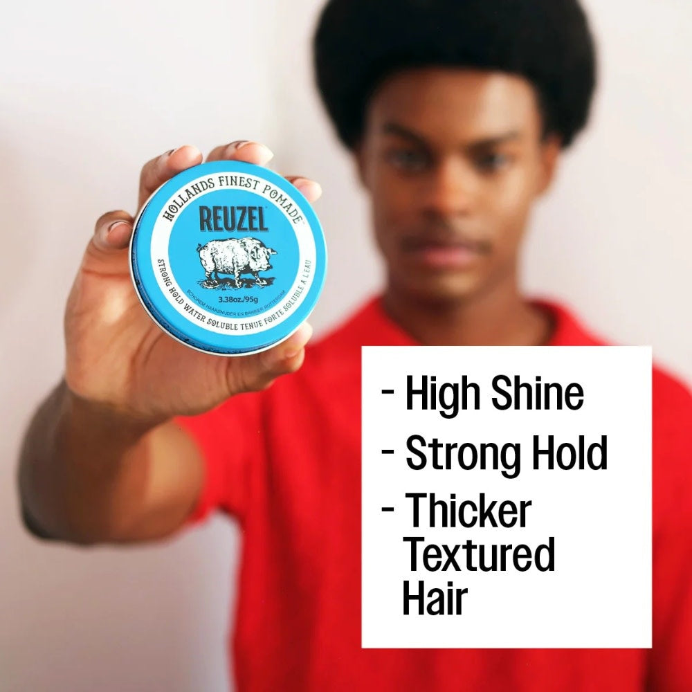 Pommade "Blue Pomade" - Tenue forte, brillance élevée