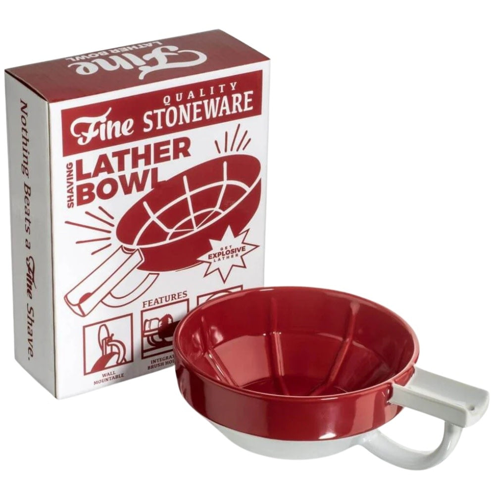 Shaving Lather Bowl - Red/White