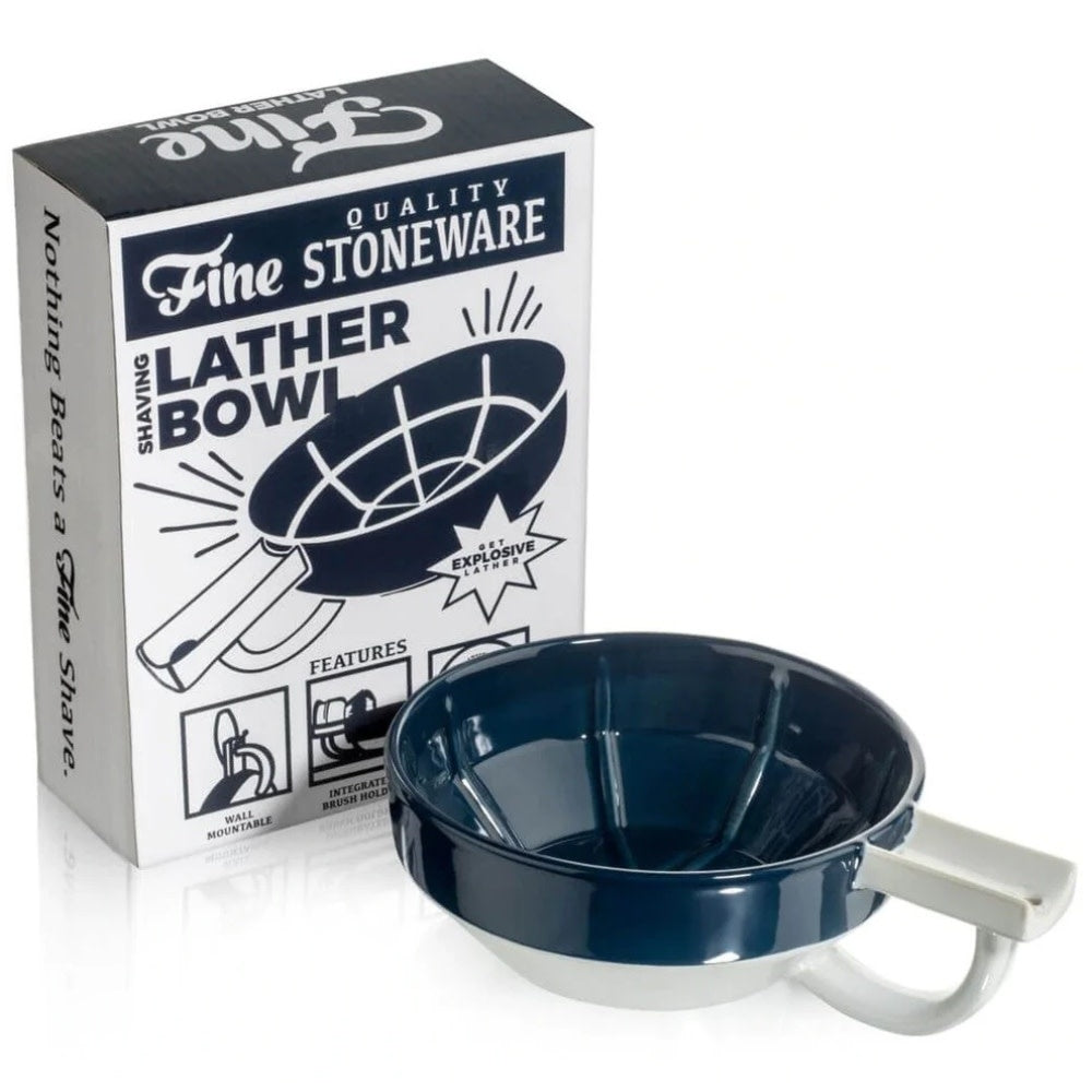 Bol à mousse de rasage "Shaving Lather Bowl" - Bleu/Blanc