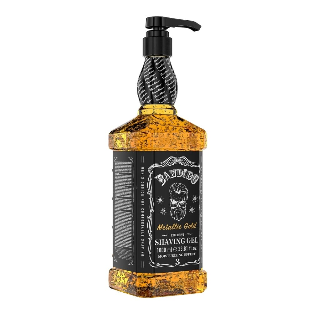 Metallic Gold Moisturizing Effet Shaving Gel - For All Skin Types (1000ml/33.8oz)