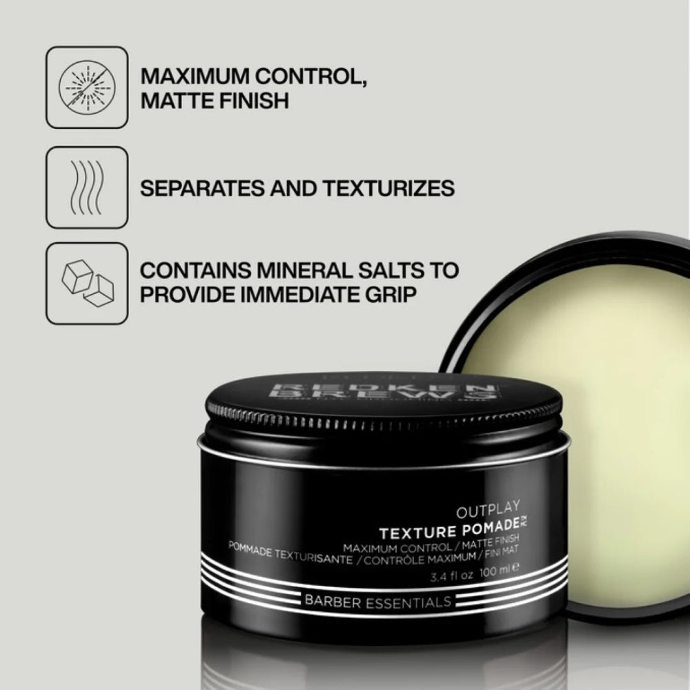 Outplay Texture Pomade - Maximum Hold, Matte Finish (100ml/3.4oz)