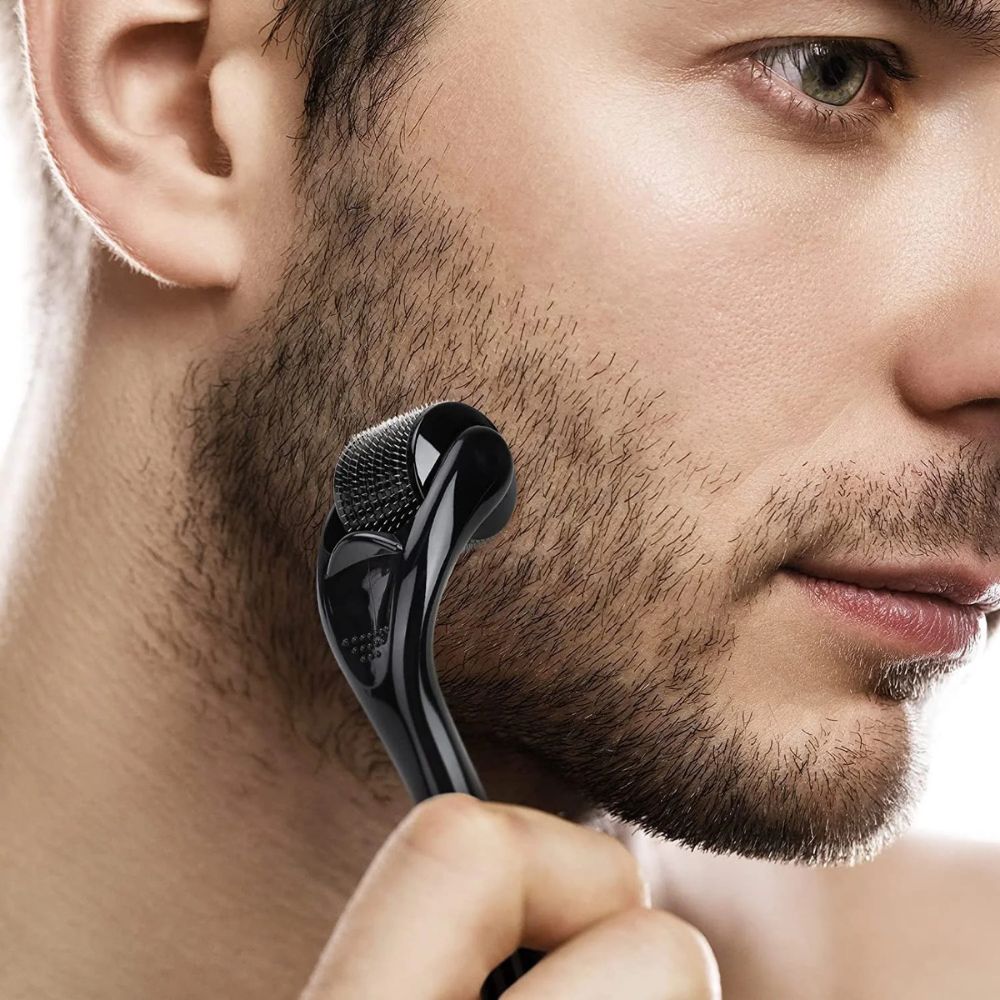 Rouleau à micro-aiguilles "Derma Roller" - Pour le visage et la barbe (.25mm)