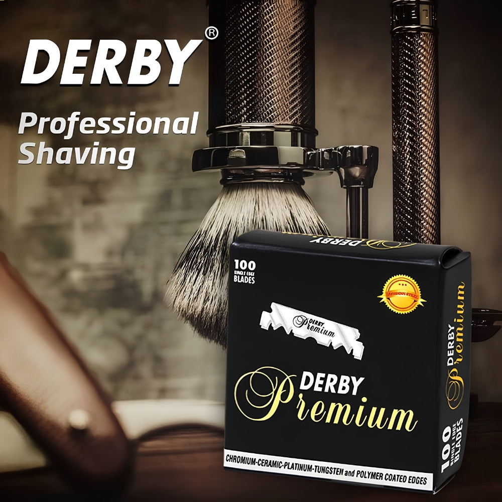 Derby Premium Single Edge Blades for Barber Razors (100 Blades)