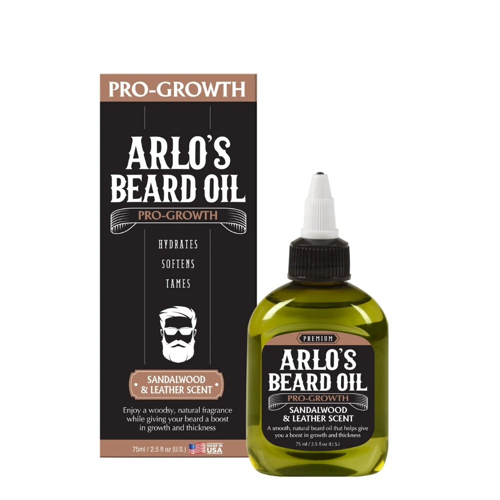 Pro-Growth Beard Oil Sandalwood & Leather Scent (75ml/2.5oz)