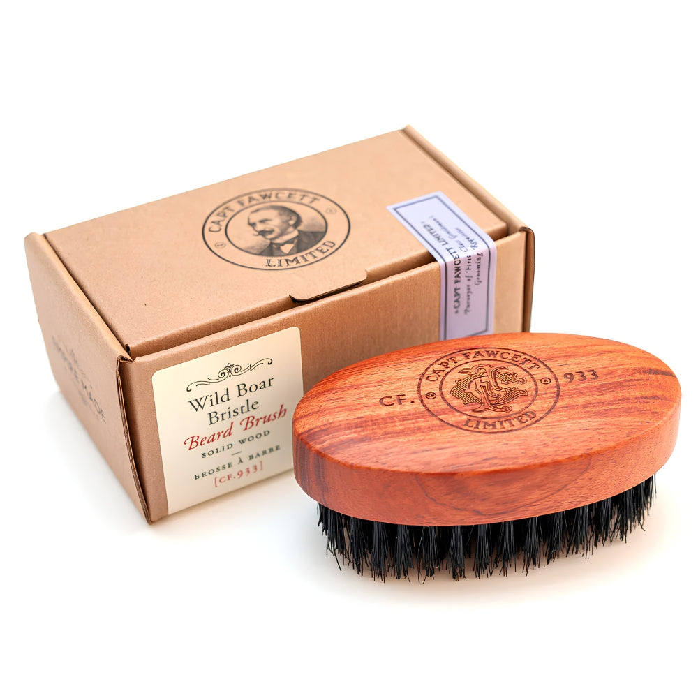 Brosse à barbe en poils de sanglier et manche en bois massif CF.933 (92mm/3.62" x 50mm/1.97")