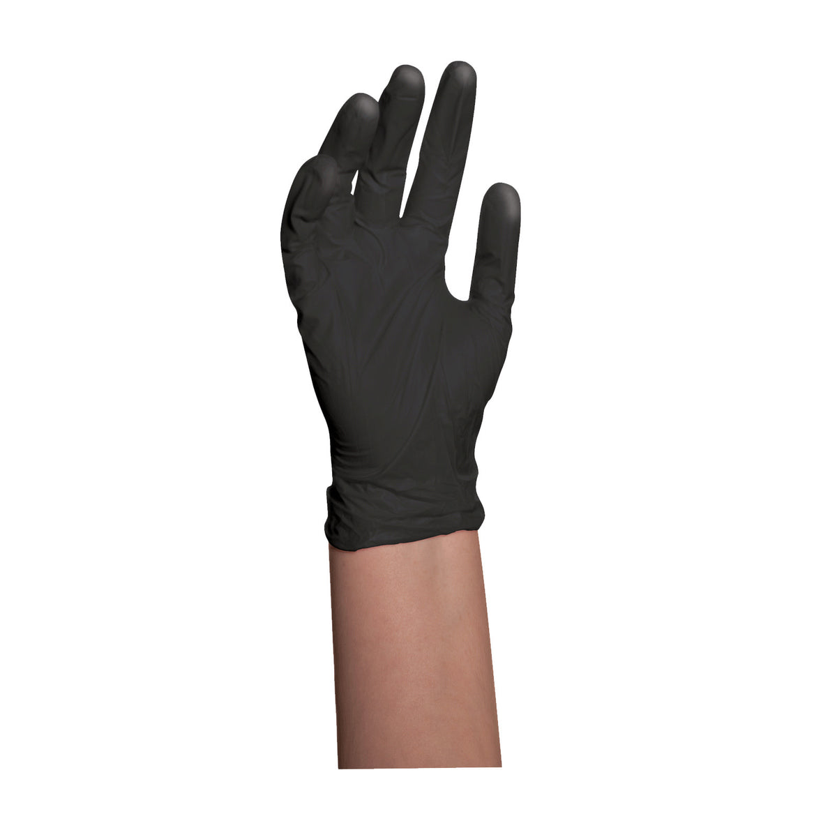 Gants de nitrile jetables - Noir - Grand (Boite de 100)