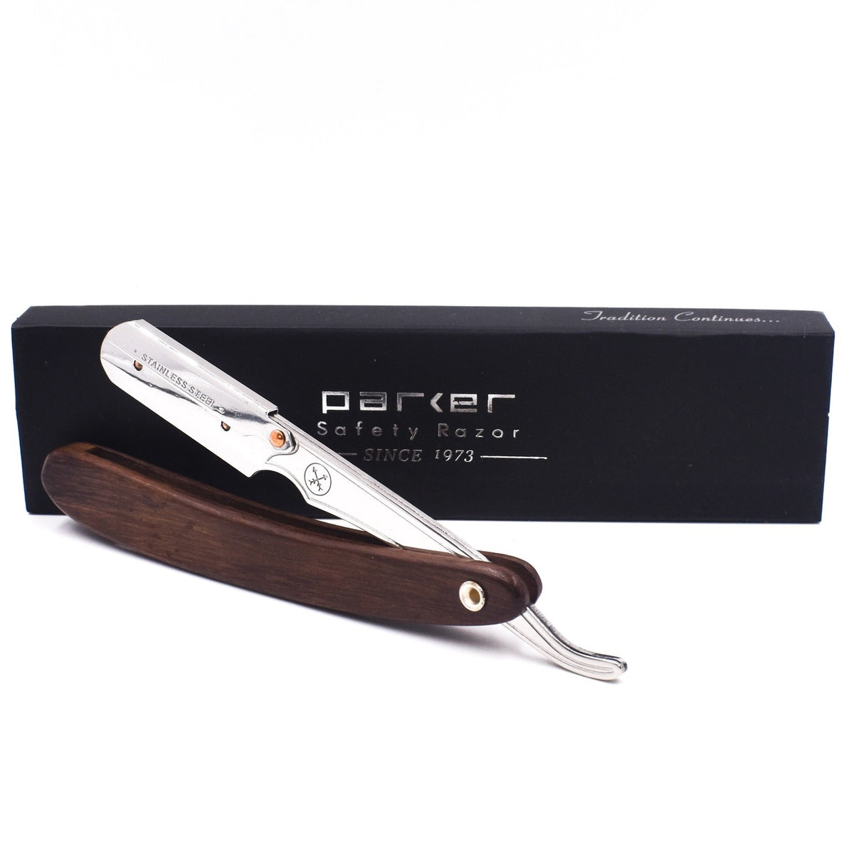 Rasoir de barbier à lame droite SRDW avec système de clip - Bois de Sheesham