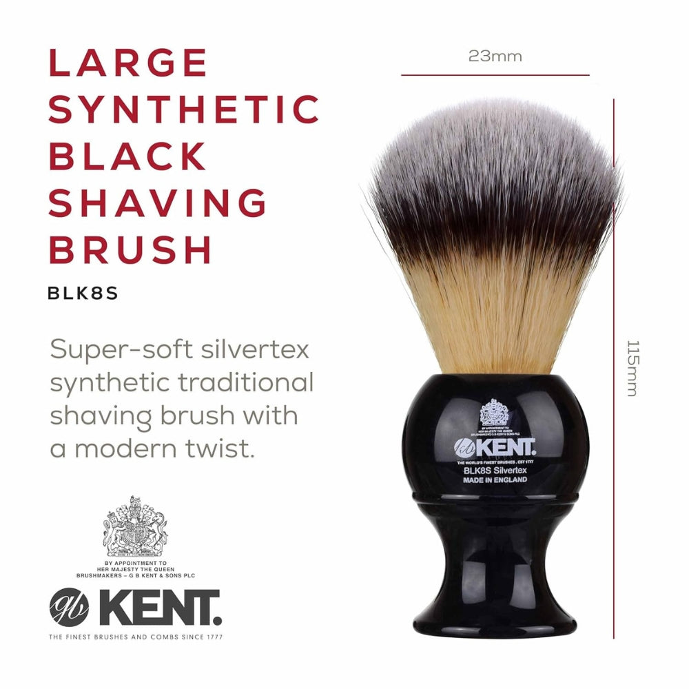 Blaireau de rasage en résine noir "Synthetic Shaving Brush" - Medium (23mm/0.91") - BLK8S