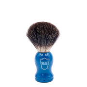 Blaireau de rasage en poils de blaireau noir "Black Badger" avec manche en bois bleu - Medium (20mm/0.79") - BLBB