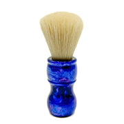 Shaving Brush with 100% Deluxe Boar Bristles and Iridescent Blue Resin Handle - Medium (24mm/0.94") - BLBO2