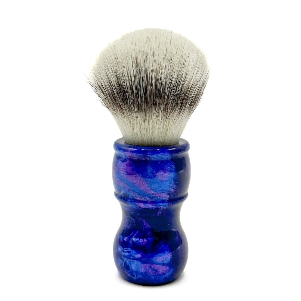 Blaireau avec poils synthétiques premium et manche en résine bleu irisé - Medium (24mm/0.94") - BLSY2