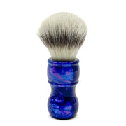 Blaireau avec poils synthétiques premium et manche en résine bleu irisé - Medium (24mm/0.94") - BLSY2