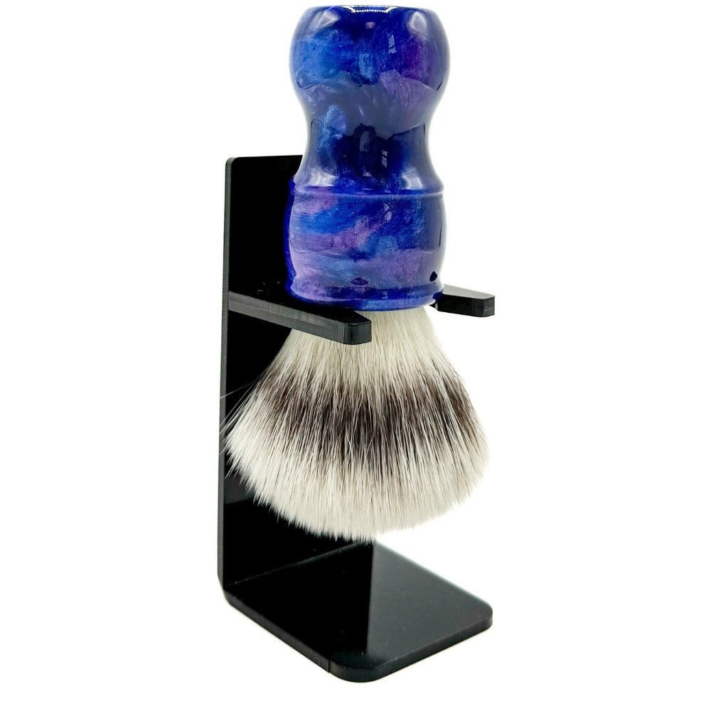 Blaireau avec poils synthétiques premium et manche en résine bleu irisé - Medium (24mm/0.94") - BLSY2